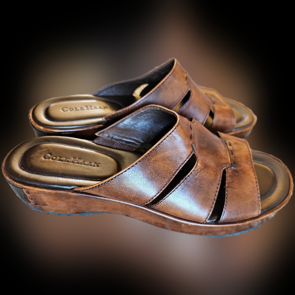 Cole Haan womens Brown Leather Sandals